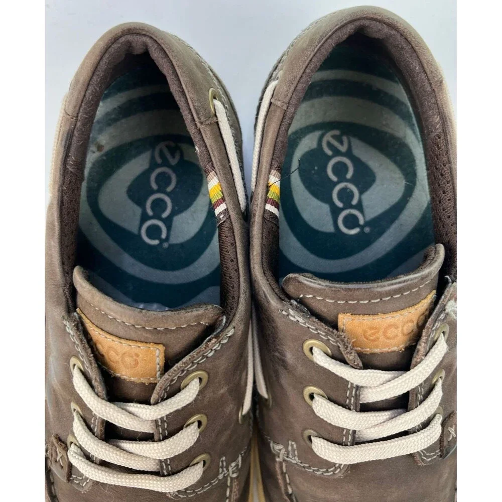 ECCO Men's Casual Comfort Boat Shoes Size EU 40 US 6-6.5 Leather Brown